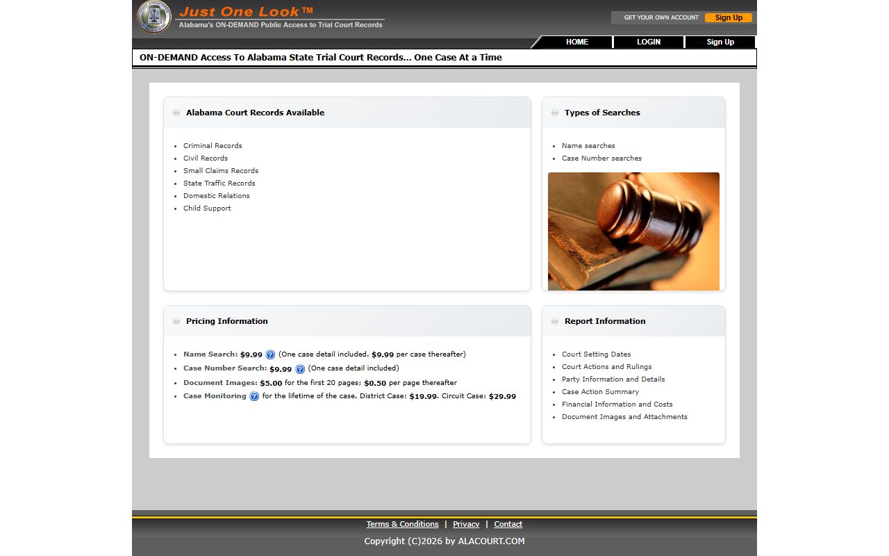 Macon County arrest records court charge lookup through Alacourt ACCESS